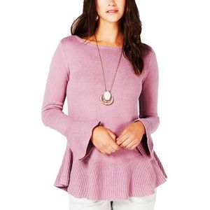 NWOT STYLE & CO RUFFLE-TRIMMED SWEATER IN TENDER MAUVE SIZE M